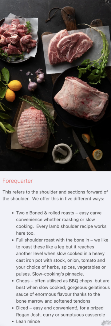 Moorlands Lamb Forequarter Options